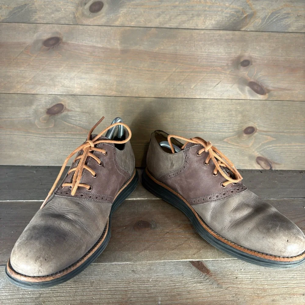 cole haan lunargrand mens size 9 shoes brown leather oxford dress casual shoes